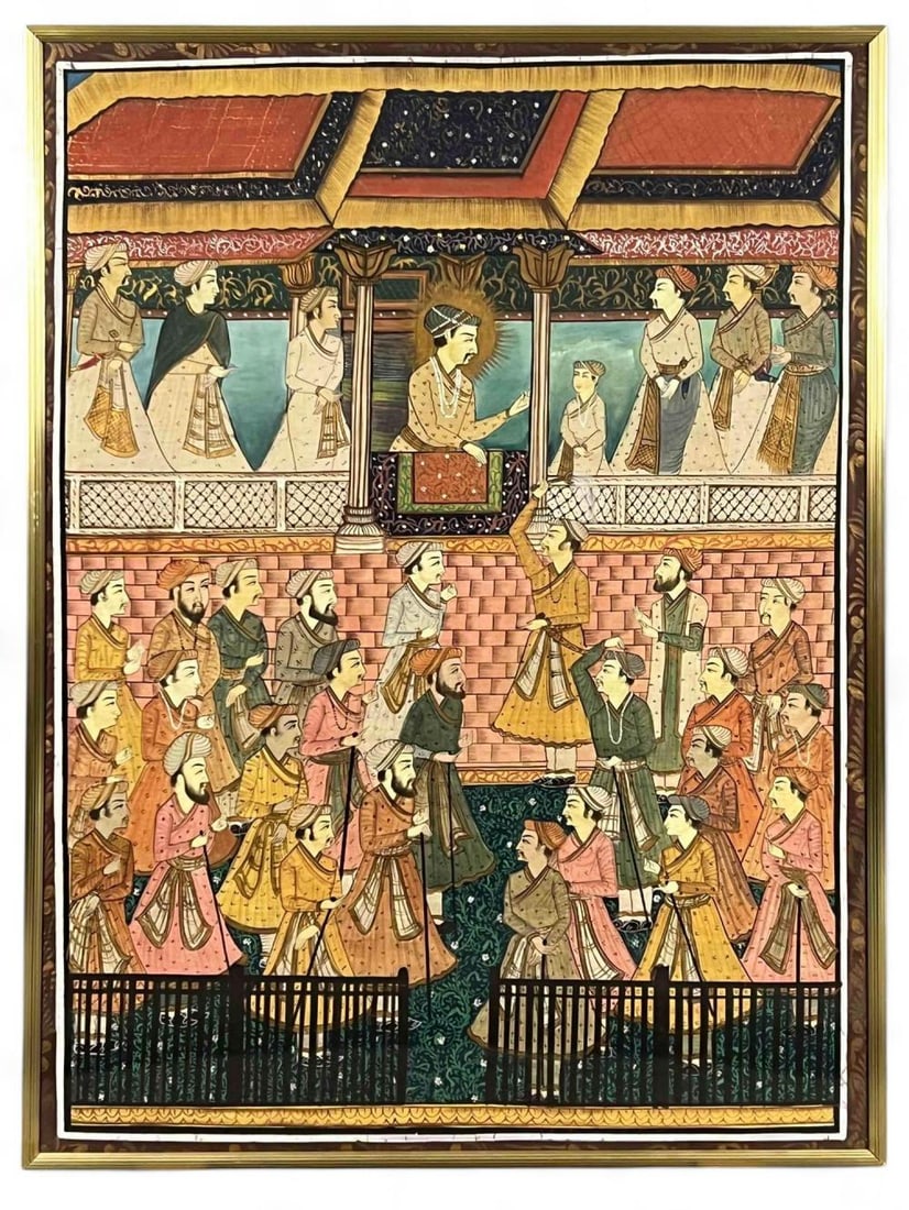 Large Indo Persian Textile Painting, Court Scene (1 of 13)