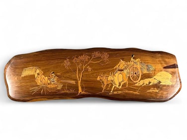 Large Indian Rosewood Marquetry Plaque