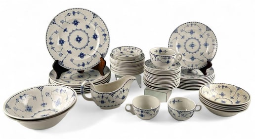Blue & White China Set, Furnivals & Franciscan