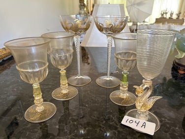 Grouping Of Venetian Glass Goblets