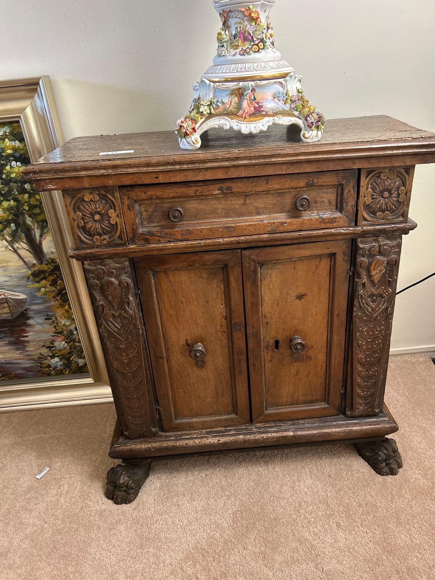 Pair Of Baroque Style Carved Walnut Cabinets, Ca. Late 19Th C. (1 of 12)