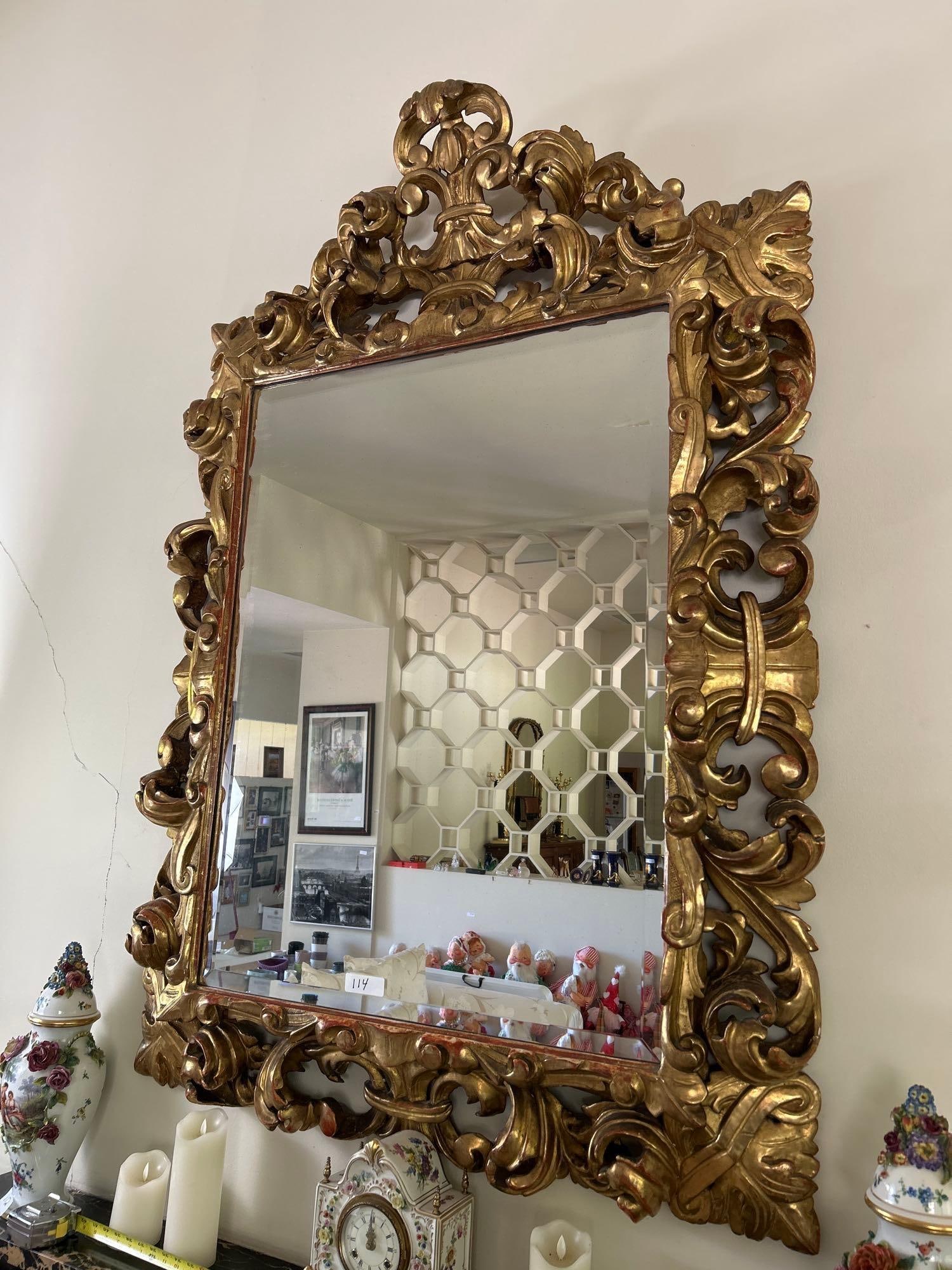 Large Rococo Style Mirror With Beveled Glass (1 of 5)