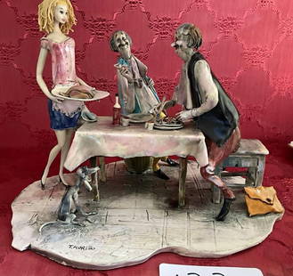 Toni Moretto (Italian, 1929-2011) Ceramic Sculpture, Dinner Table: Toni Moretto (Italian, 1929-2011) Ceramic Sculpture, Dinner Table.