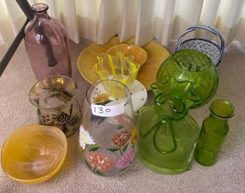 Lot Of Colorful Glass & Pottery