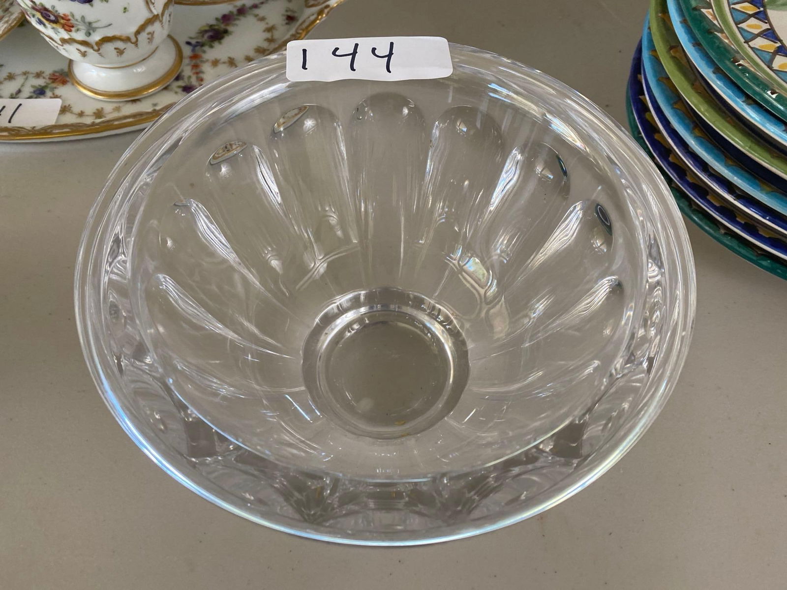 Orrefors Sweden Crystal Bowl: , hand signed with original sticker