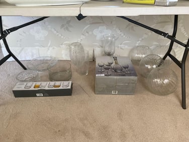 Glass And Crystal Lot To Include Decanter And Glasses