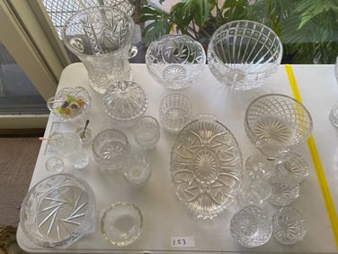 Vintage Crystal & Glassware To Include Large Cut Crystal Ice Bucket