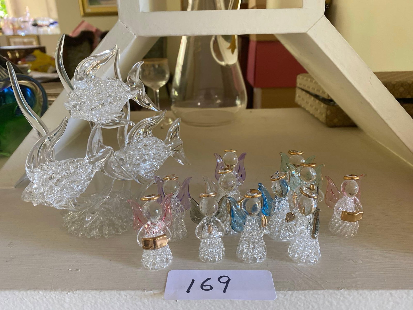 Spun Art Glass Fish And Angels: Spun art glass fish and angels.
