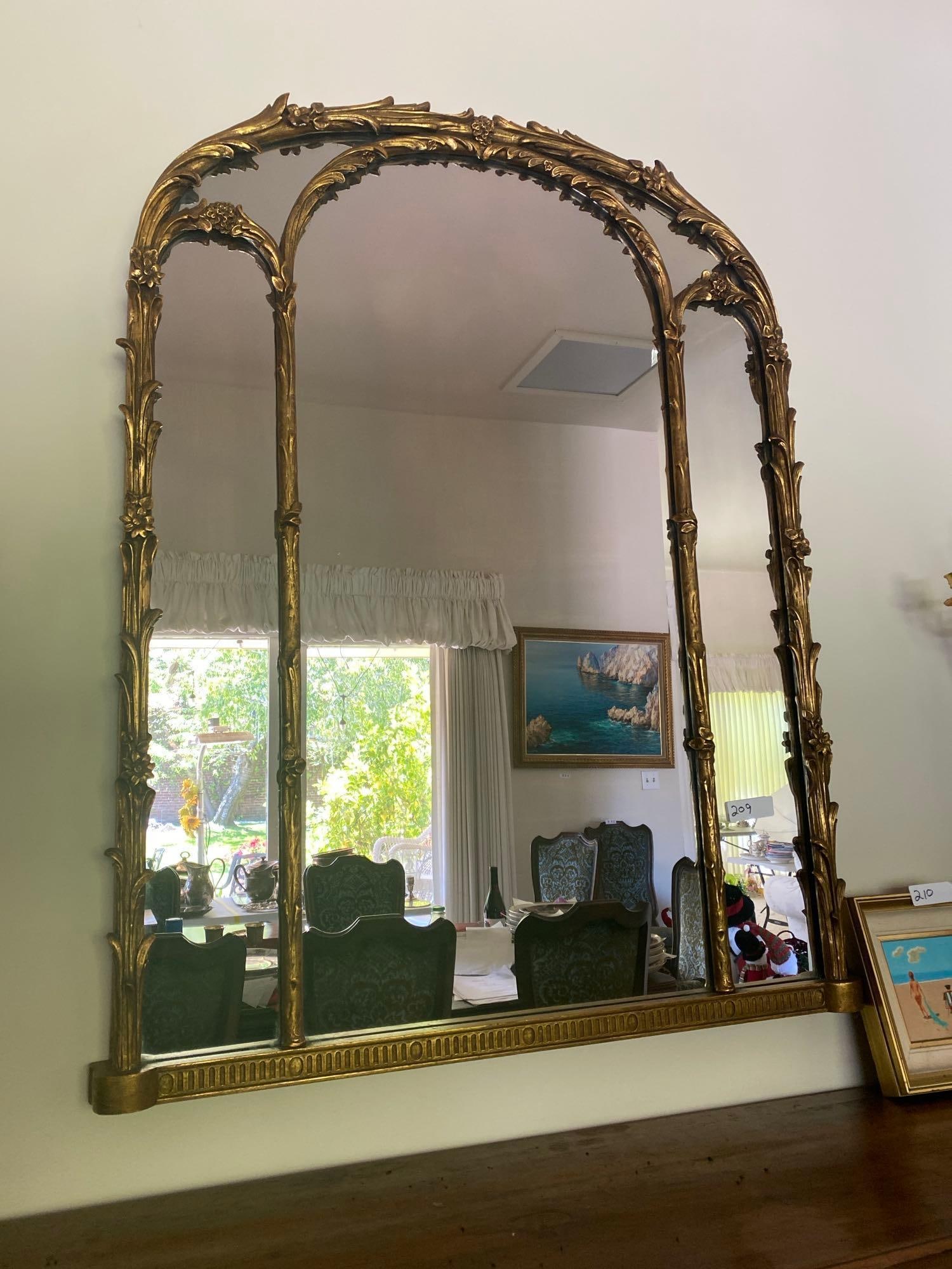 Neoclassical Style Mirror: Neoclassical style mirror approximately 46 x 34".
