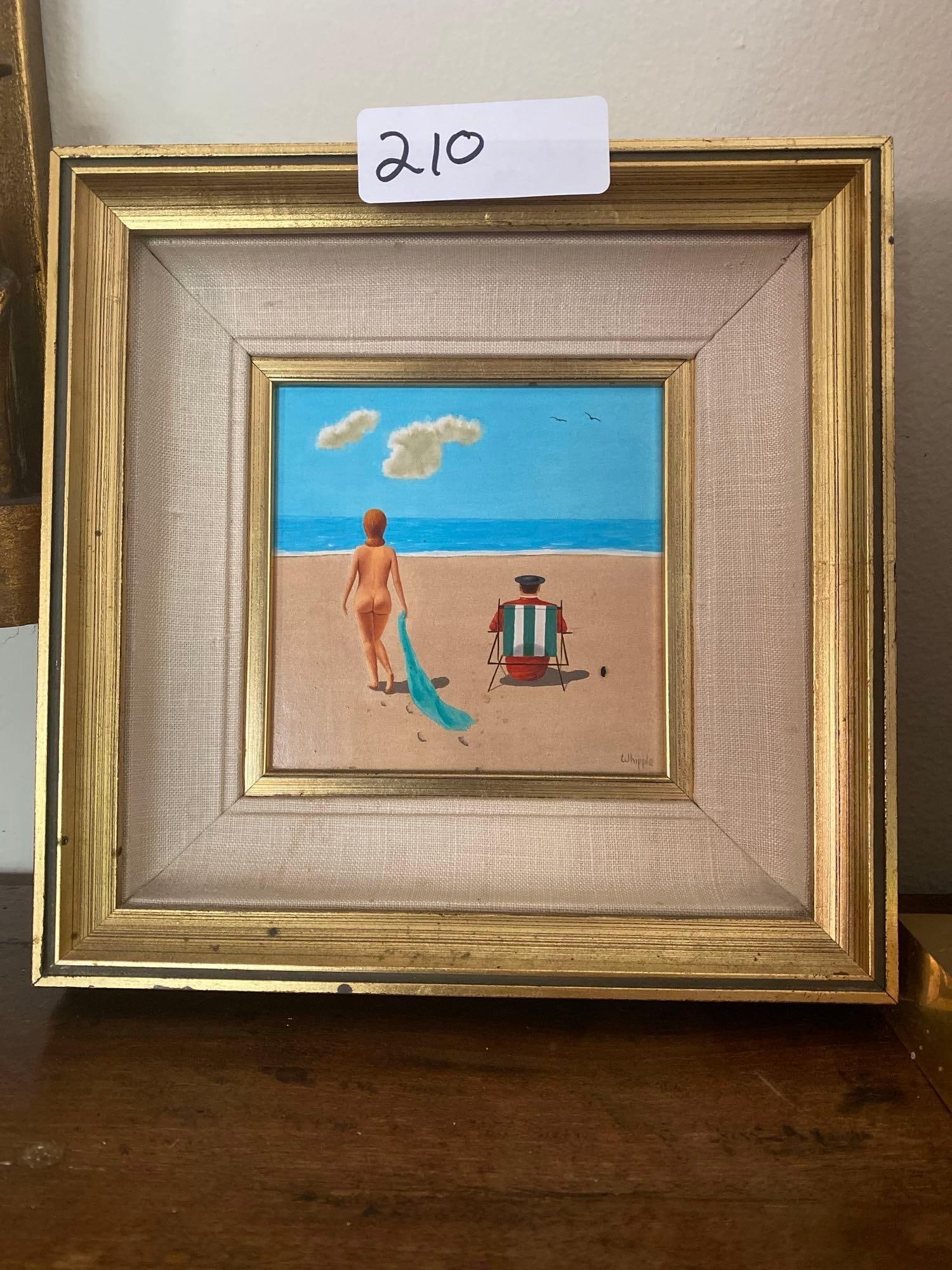 Frank Whipple (American, 1923-2016), Beach Scene, Oil On Board (1 of 4)