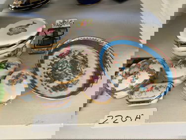 Grouping Of Limoge Porcelain Trinket Boxes