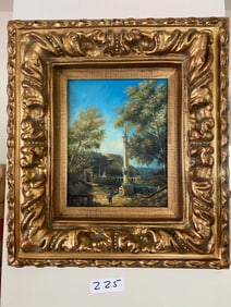 Painting, After Canaletto, River Landscape With A Column