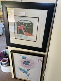 Two Framed Art Pieces, New York Glamour And Flower