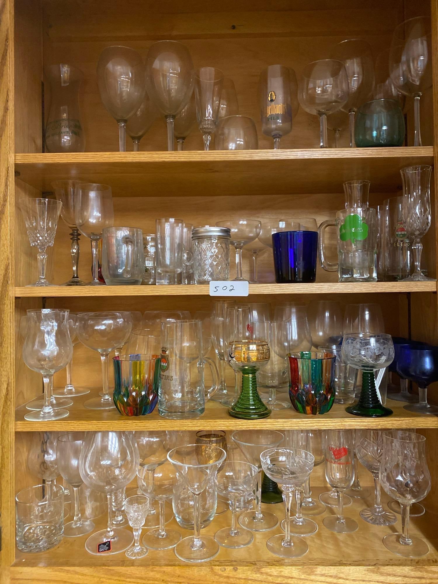 Large Lot Of Wine Stems & Other Glassware: Large lot of wine stems & other glassware.