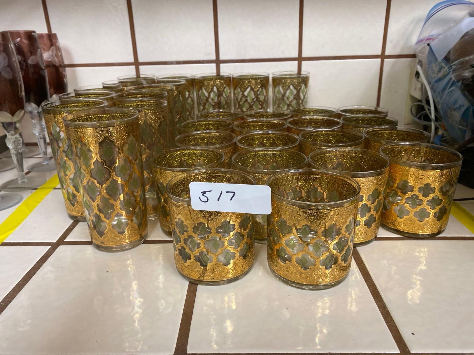 Culver Valencia Mid Century Modern Highball & Lowball Glasses: Culver Valencia Mid Century Modern Highball & Lowball Glasses. 14 Highball and 18 Lowball Glasses.