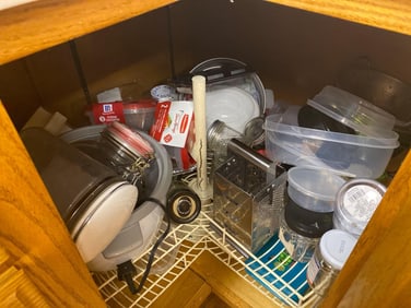Assorted Jars And Tupperware