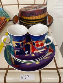 Lot Of Colorful Ceramic Tableware