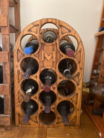 M Initial Wooden Wine Rack