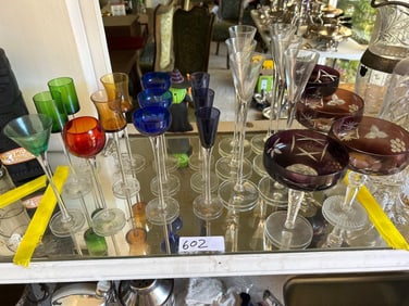 Grouping Of Colorful Glass Stemware