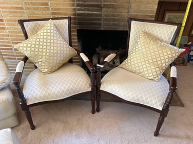 Two Nicely Upholstered Accent Chairs