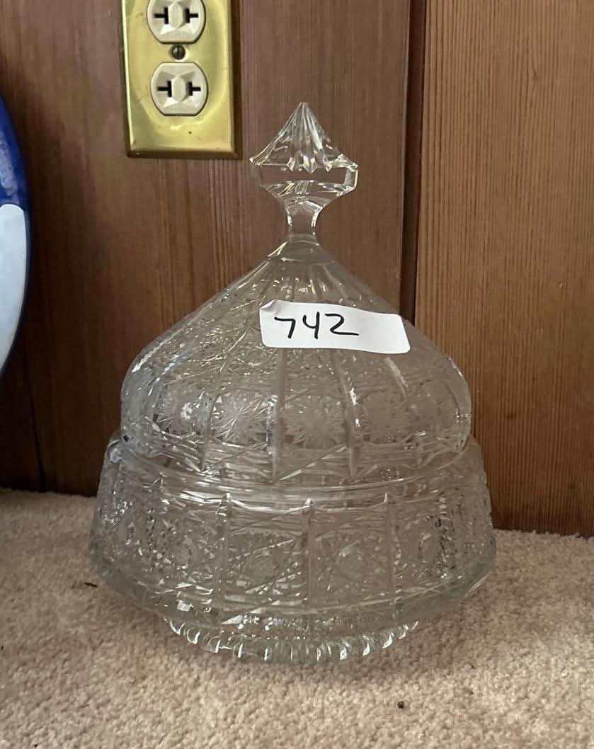 Large Cut Crystal Covered Candy Dish (1 of 3)