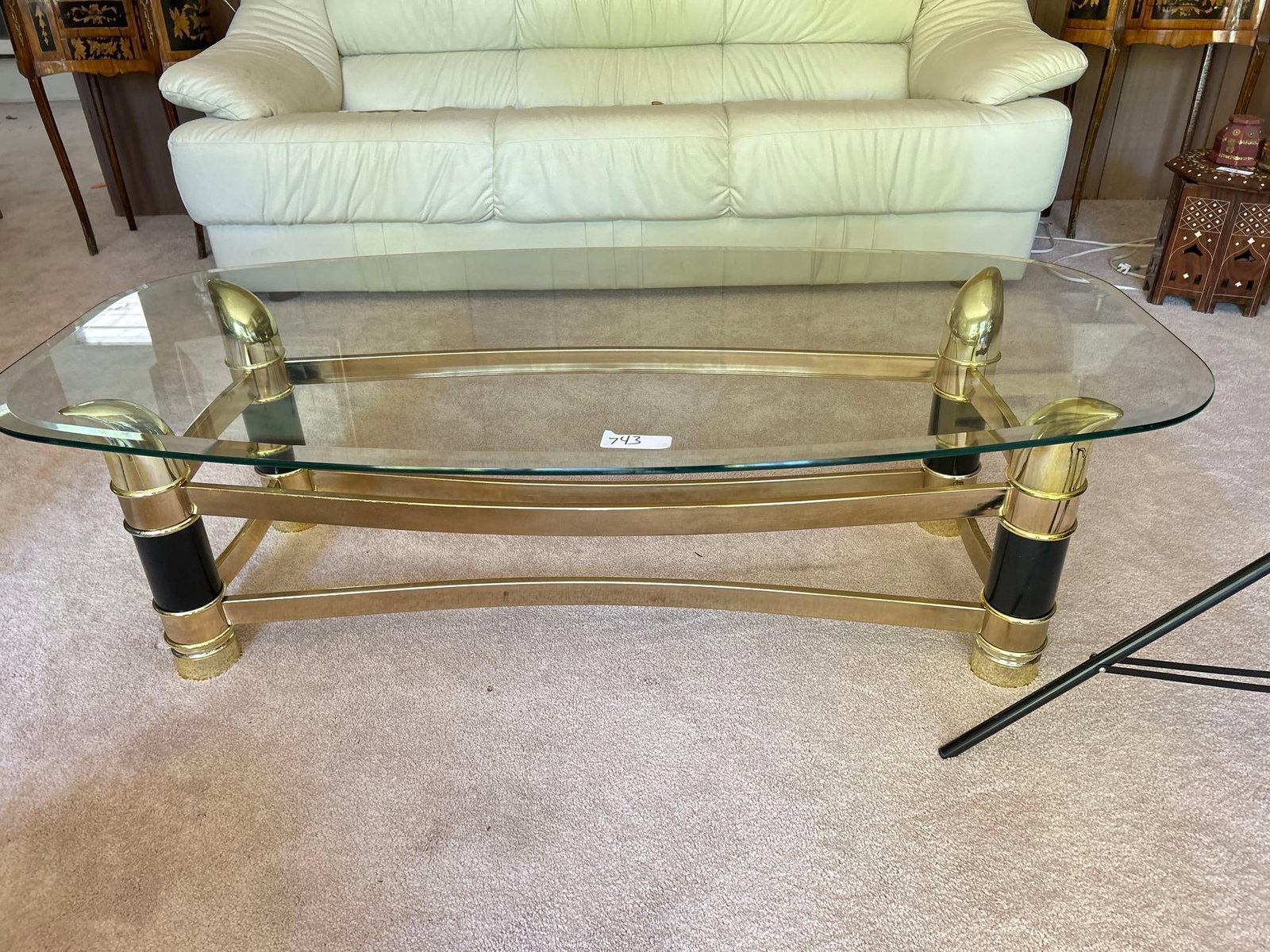 In The Style Of Tommaso, Beveled Glass Coffee Table: In the style of Tommaso, beveled glass coffee table. No shipping available for this lot. Local pickup only.