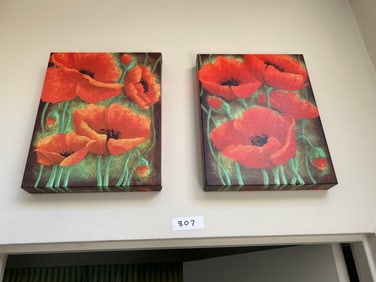 Two Poppy Flower Prints.