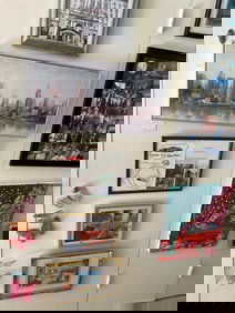 City Skyline Painting, And Four Frames
