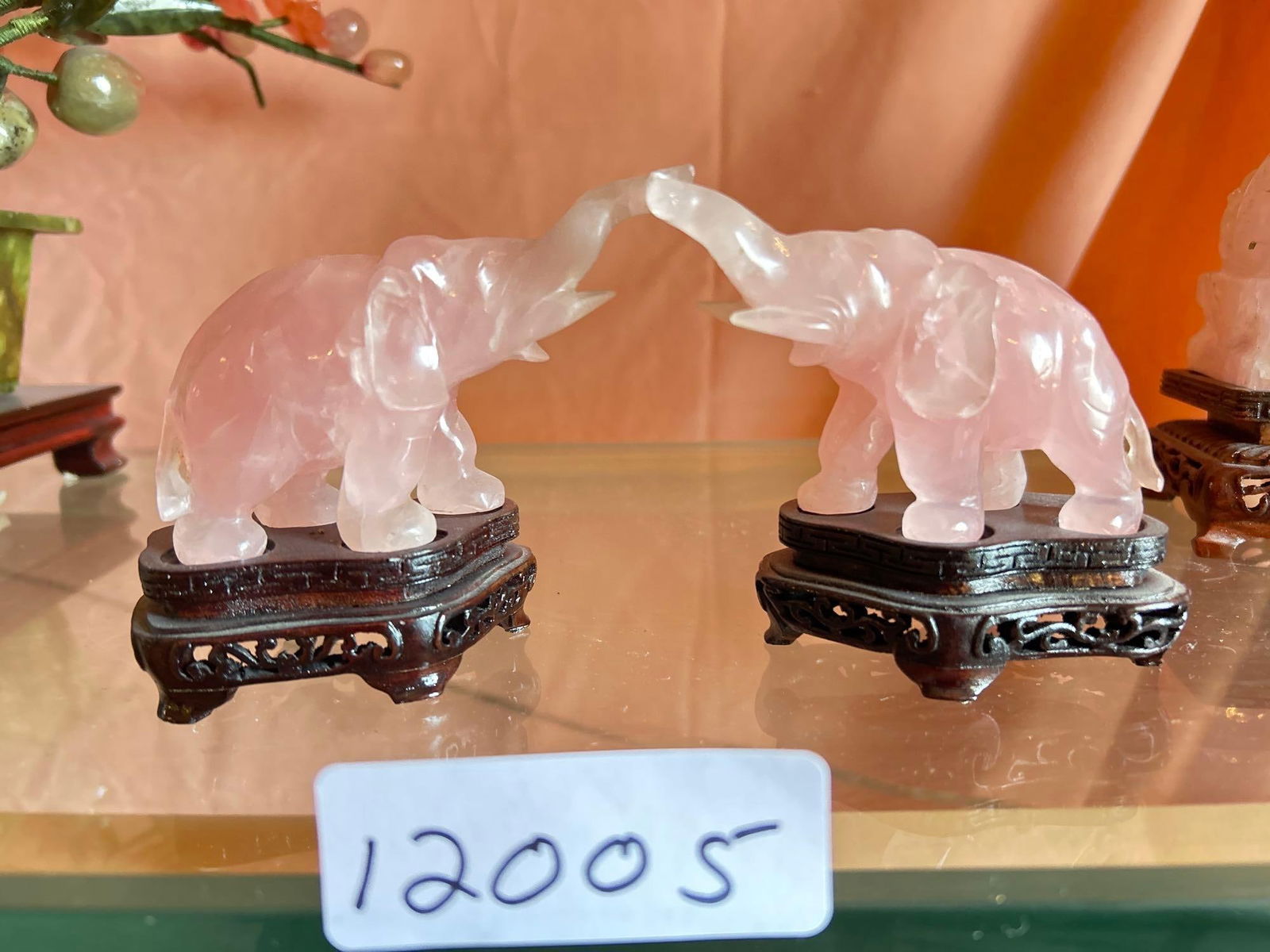 Two Rose Quartz Elephants (1 of 4)