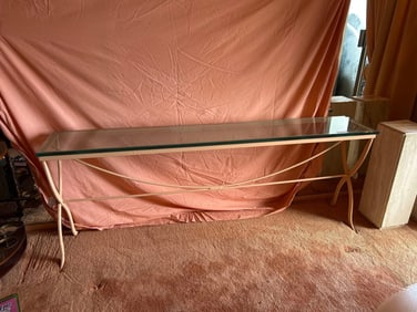 Glass Top Console Table