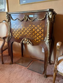 Louis Xv Style Gilt Metal Mounted Fall Front Writing Desk