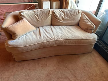 Peach Velvet Sofa