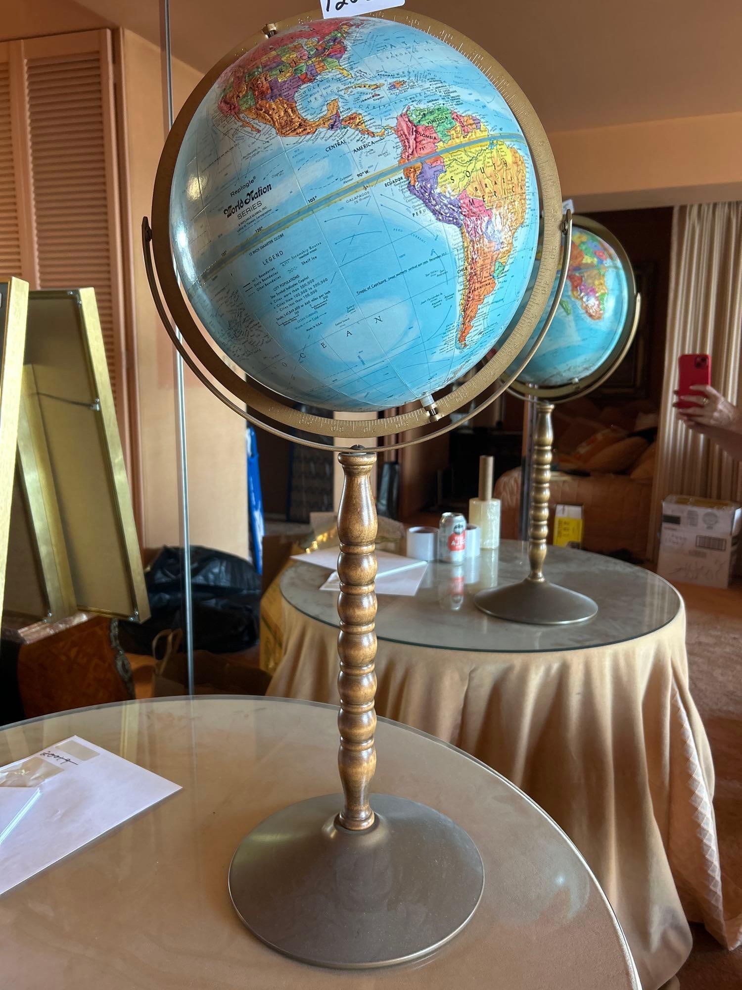 Globe On Stand: Globe on stand.