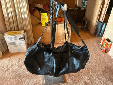Black Leather Duffle Bag