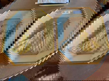 Three Dimensional Parisian Fashion Prints In Shadow Box Frames