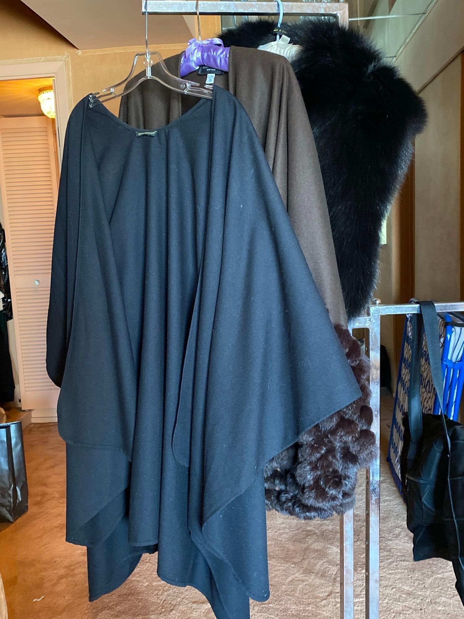 Two Wool Wraps, One With Rabbit Fur Trim. (1 of 7)