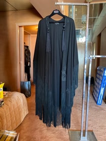 Adrienne Landau Black Fringed Shawl