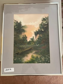 Miriam Ragan, Louisiana Bayou Landscape, Watercolor