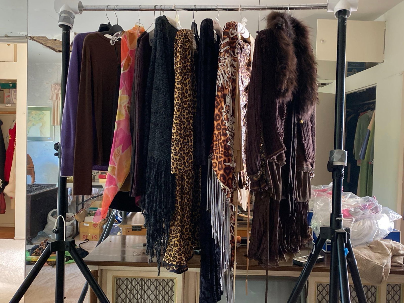 Lot Of Clothing And Scarves, Approximate Sizes S-M: Lot of clothing and scarves, approximate sizes s-m.