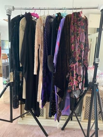 Dresses, Scarves, And Vintage Nightgowns, One With Fur Cuffs