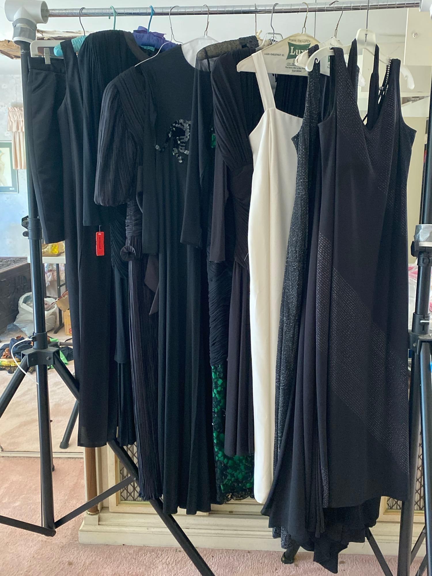 Lot Of Evening Gowns, Including Vintage Pieces: Lot of evening gowns, including vintage pieces. Approximate sizes 8-10.