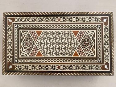 Arabesque Bone & Mother Of Pearl Inlay Jewelry Box