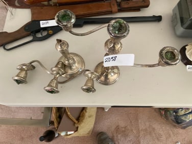 Pair Of Gorham Sterling Silver Candelabras, For Repair