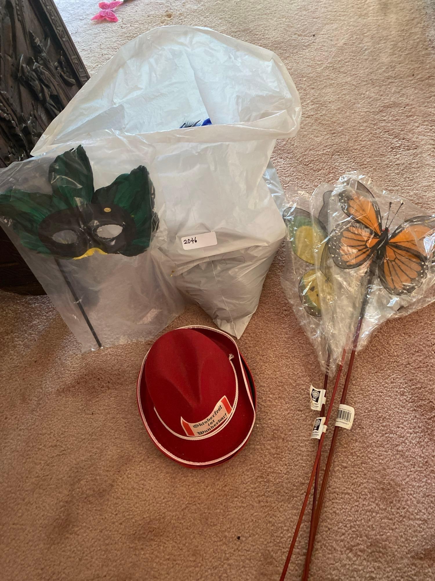 Lot Of Hats, Masks, And Wigs: Lot of hats, masks, and wigs.