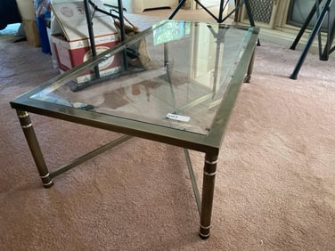 Glass Top Metal Coffee Table