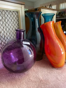 Three Large Glass Vases