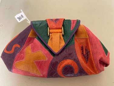 Sharif Colorful Vintage Leather Patchwork Purse