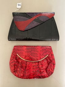 Two Vintage Snakeskin Purses
