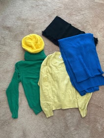 Lot Of Sweaters, Scarves, And Hat, Including Cashmere