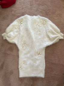 Vintage White Angora Dress